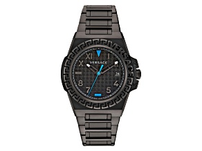 Greca Reaction Watch 44MM Black Case Black Guilloché Dial Black Bracelet
