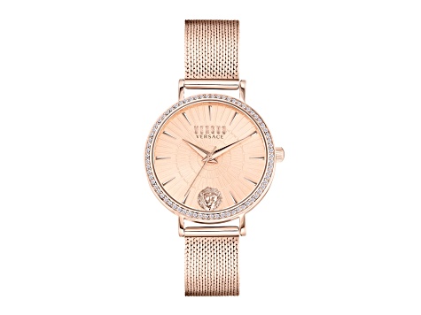 Versus Versace Mar Vista Womens Watch 34mm Rose Case Rose Enamel Dial Rose Bracelet