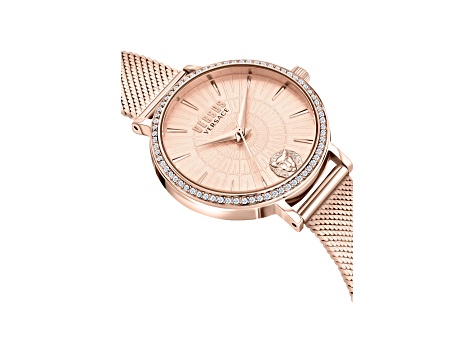 Versus Versace Mar Vista Womens Watch 34mm Rose Case Rose Enamel Dial Rose Bracelet
