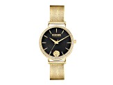 Versus Versace Mar Vista Womens Watch 34mm Gold Tone Case Blue Enamel Dial Gold Tone Bracelet