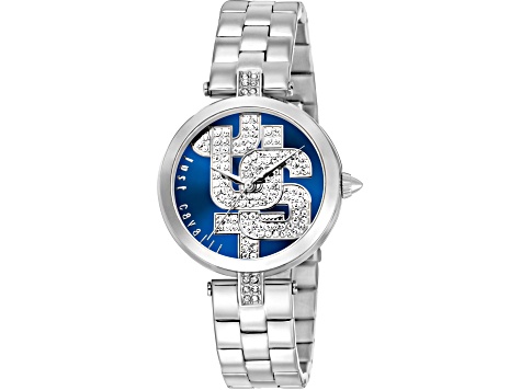Just Cavalli Women's Maiuscola Blue Dial, Stainless Steel Watch