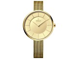 Obaku Men's Classic Yellow Stainless Steel Mesh Band Watch