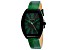 Christian Van Sant Women's Chic Black Dial, Green Leather Strap Watch