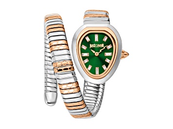 Picture of Just Cavalli Women's Aversa Green Dial Two-tone Stainless Steel Snake Watch