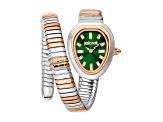 Just Cavalli Women's Aversa Green Dial Two-tone Stainless Steel Snake Watch