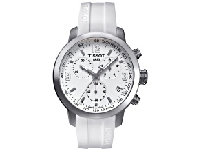 Tissot Men's PRC 200 42mm Quartz Watch, White Rubber Strap