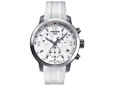 Tissot Men's PRC 200 42mm Quartz Watch, White Rubber Strap