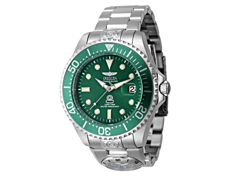 Invicta Pro Diver 47mm Automatic Stainless Steel Watch, Green Bezel