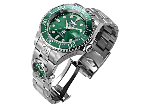 Invicta Pro Diver 47mm Automatic Stainless Steel Watch, Green Bezel