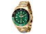 Invicta Grand Diver 47mm Automatic Yellow Stainless Steel Watch, Green and Black Bezel