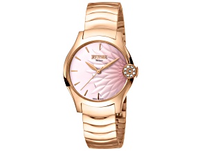Ferre Milano Women's Fashion 34mm Quartz Pink Dial Stainless Steel Watch