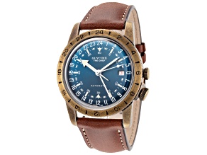 Glycine Men's Airman The Chief 40mm Automatic Watch with Brown Leather Strap, Blue Dial