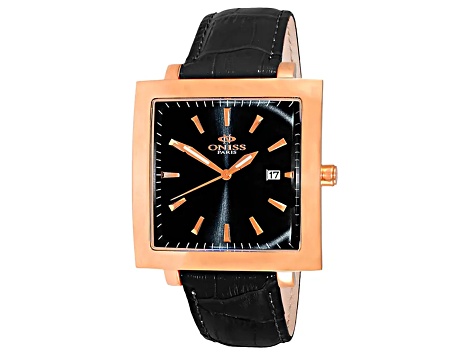Oniss Men's Quad Brown Leather Strap Watch