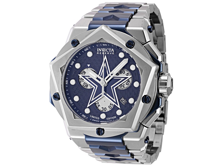 Invicta NFL Dallas Cowboys 54mm Quartz Stainless Steel Watch, Blue