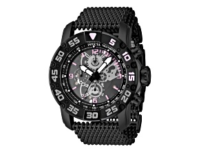 Invicta Invicta Racing 48mm Quartz Black Stainless Steel Mesh Watch, Gunmetal Dial