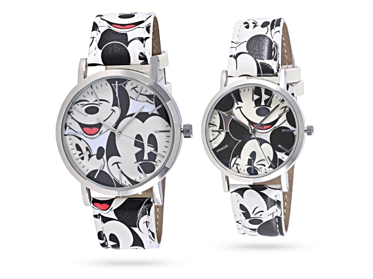 Disney Stainless Steel and Black Leather Watch Amazon.com: Disney Officially Licensed Mickey Mouse Watch  main image 3