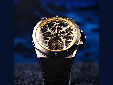 Nubeo Polaris Tourbillon Gold Tone Dial White Bezel White Nubeo Polaris Tourbillon Gold Tone Dial White Bezel White