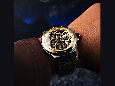 Nubeo Polaris Tourbillon Gold Tone Dial White Bezel White