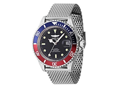 Invicta Pro Diver 40mm Blue and Red Bezel Stainless Steel Automatic Watch