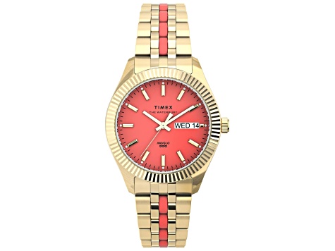 Timex Women's Legacy 36mm Quartz Yellow Stainless Steel Watch, Orange ...