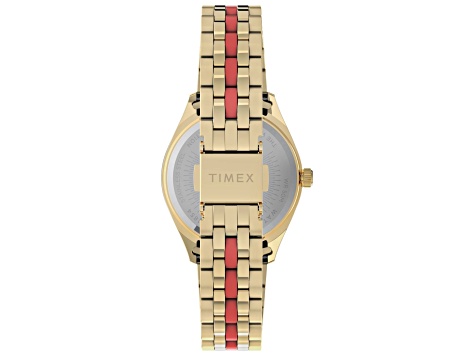 Timex Women's Legacy 36mm Quartz Yellow Stainless Steel Watch, Orange Dial