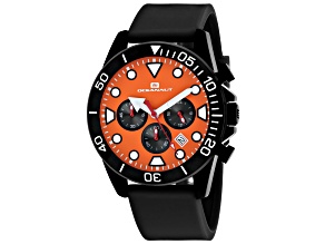 Oceanaut Men's Naval Orange Dial, Black Silicone Watch