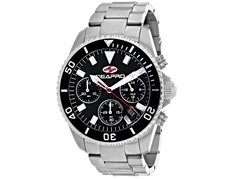 Seapro Men's Scuba 200 Chrono Black Dial, Rose Stainless Steel Watch