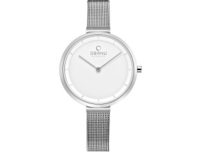 Obaku Women's Classic White Dial Stainless Steel Mesh Band Watch