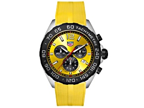 Tag Heuer Men's Formula 1 Yellow Dial, Yellow Rubber Strap Watch