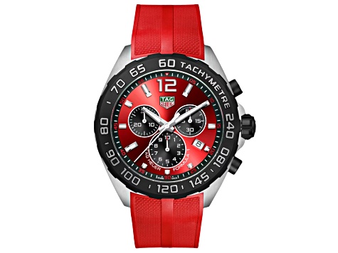 Tag Heuer Men's Formula 1 Red Dial, Red Rubber Strap Watch