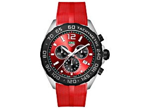 Tag Heuer Men's Formula 1 Red Dial, Red Rubber Strap Watch