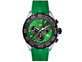 Tag Heuer Men's Formula 1 Green Dial, Green Rubber Strap Watch