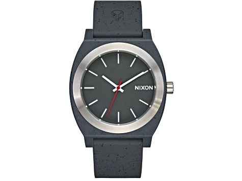 Nixon Men's Time Teller Black Dial, Black Rubber Strap Watch