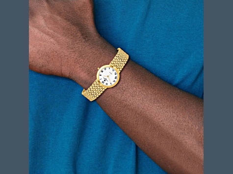 Mens Charles Hubert Satin Gold-finish Brass 32mm Watch