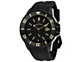Seapro Men's Force Black Dial with Yellow Accents Black Rubber Strap Watch