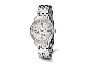 Charles Hubert Ladies Stainless Steel MOP Dial Watch