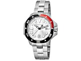 Roberto Cavalli Men's Classic White Dial, Stainless Steel Bracelet Watch