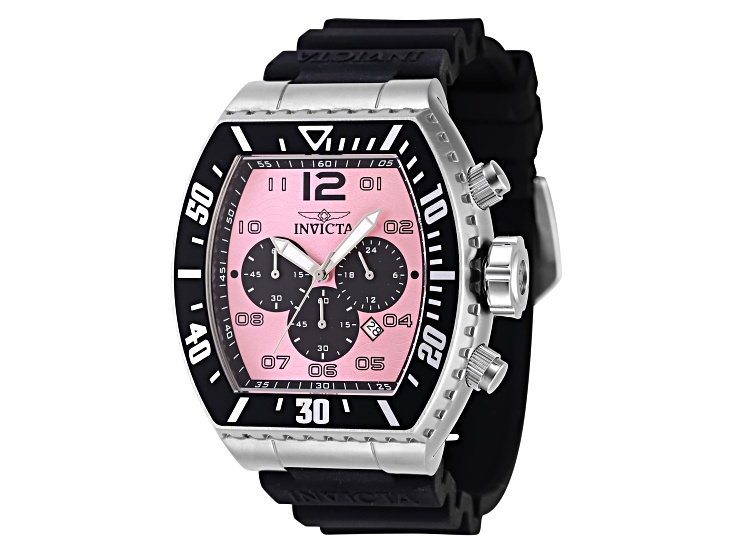 Invicta Pro Diver 51mm Pink Dial Black Silicone Strap Quartz  display picture 1