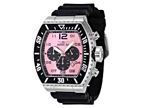 Invicta Pro Diver 51mm Pink Dial Black Silicone Strap Quartz Watch