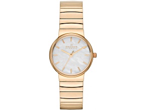 Skagen Women's Classic Mother-Of-Pearl Dial Yellow Stainless Steel Watch
