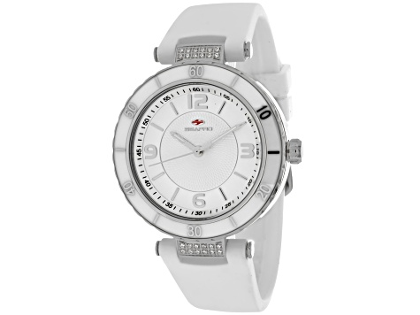 Seapro Women's Seductive White Dial and Bezel, White Silicone Strap Watch