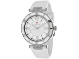 Seapro Women's Seductive White Dial and Bezel, White Silicone Strap Watch