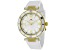 Seapro Women's Seductive White Dial and Bezel with Yellow Accents, White Silicone Strap Watch