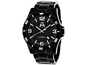 Jivago Men's Ultimate Black Dial with White Accents, Black Stainless Steel Watch