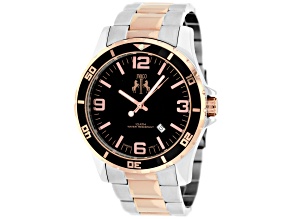 Jivago Men's Ultimate Black Dial, Two-tone Rose Stainless Steel Watch