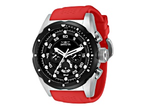 Invicta Speedway 50mm Black Dial Silicone Band Quartz Watch