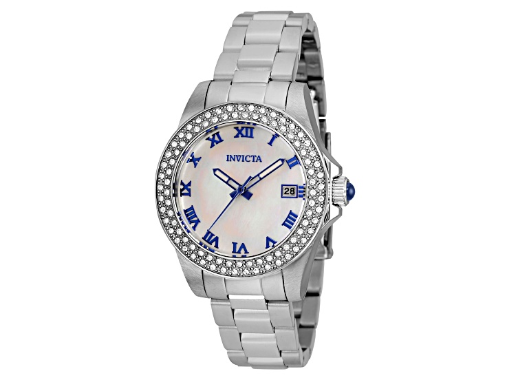 Invicta Angel 34mm White Dial Stainless Steel Quartz Watch
