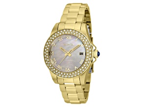 Invicta Angel 34mm White Dial Yellow Stainless Steel Quartz Watch