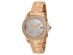Invicta Angel 34mm White Dial Rose Stainless Steel Quartz Watch
