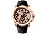 Jivago Men's Gliese Rose and Black Dial, Black Leather Strap Watch